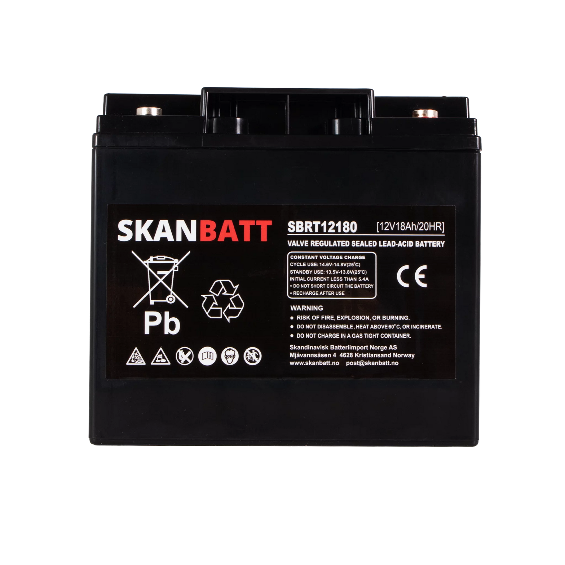 RITAR AGM Batteri 12V 18AH (181x77x167mm) M5