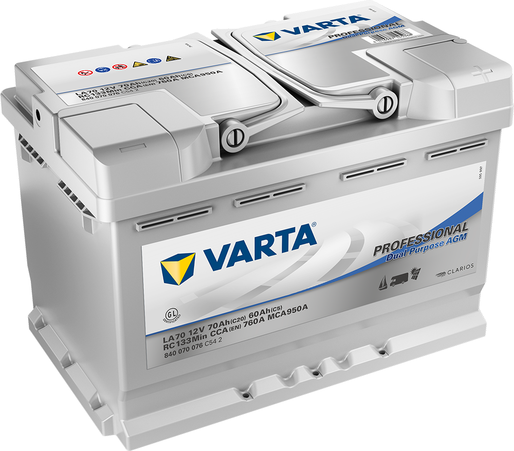 Varta Fritidsbatteri Agm Batteri 12V 70Ah 760Cca +Høyre La70 shown in product view