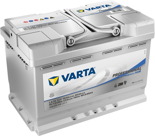 Varta Fritidsbatteri Agm Batteri 12V 70Ah 760Cca +Høyre La70 shown in product view