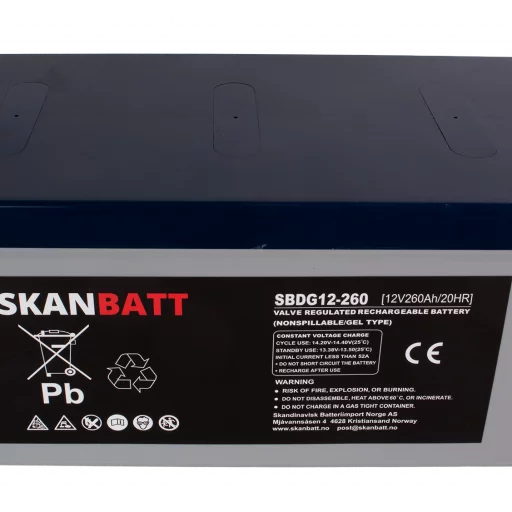 RITAR GEL Deep Cycle Batteri 12V 260AH (520x268x220mm) +höger