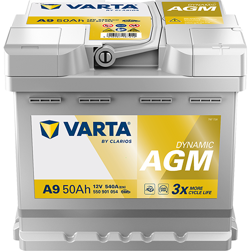 Varta Silver Dynamic Agm Batteri 12V 50Ah 540Cca +Høyre A9 shown in product view