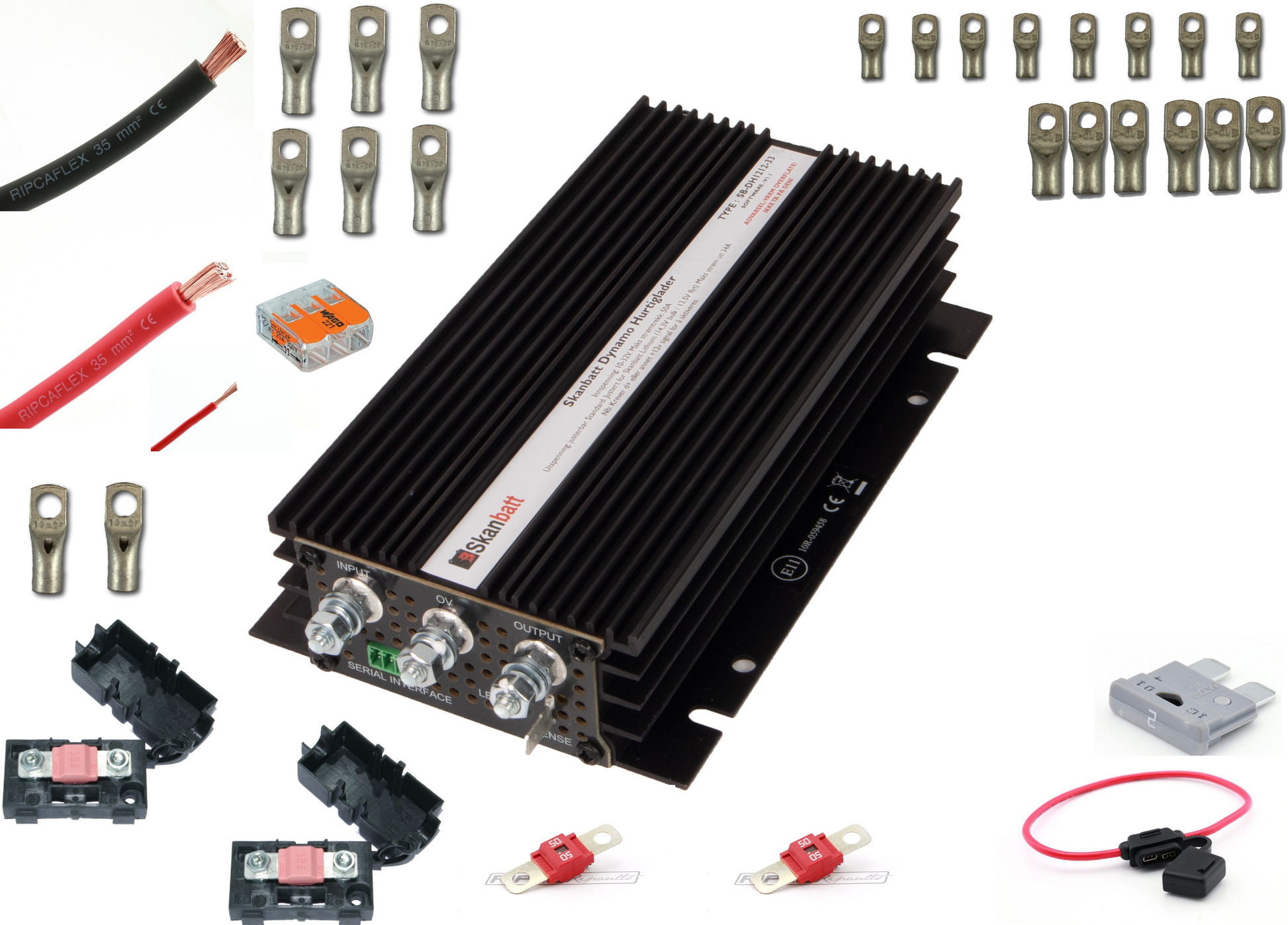 Skanbatt Dcdc-Lader 35A Bluetooth M/Kompl Monteringskit For Varebiler O.L. shown in product view