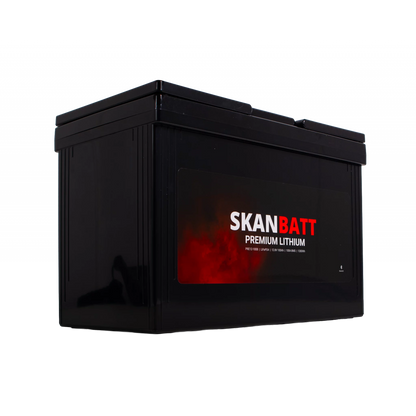 SKANBATT Premium Lithium - 12V 100Ah 100A BMS - Bluetooth - 306x172x212mm - 8 Års garanti