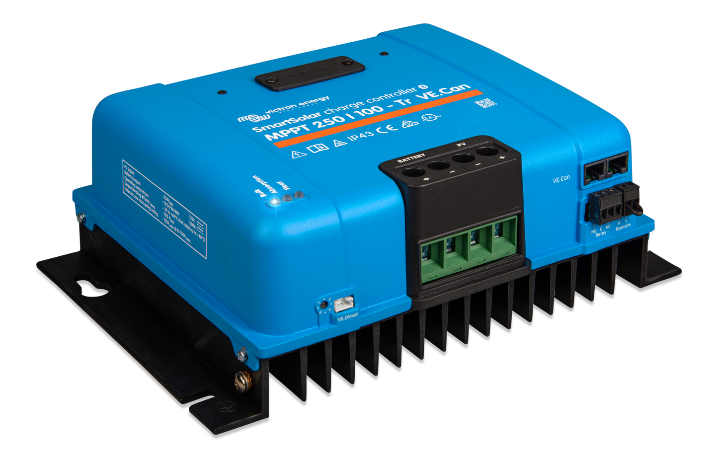 Victron Smartsolar Mppt 250/100-Tr Ve.Can shown in angle view