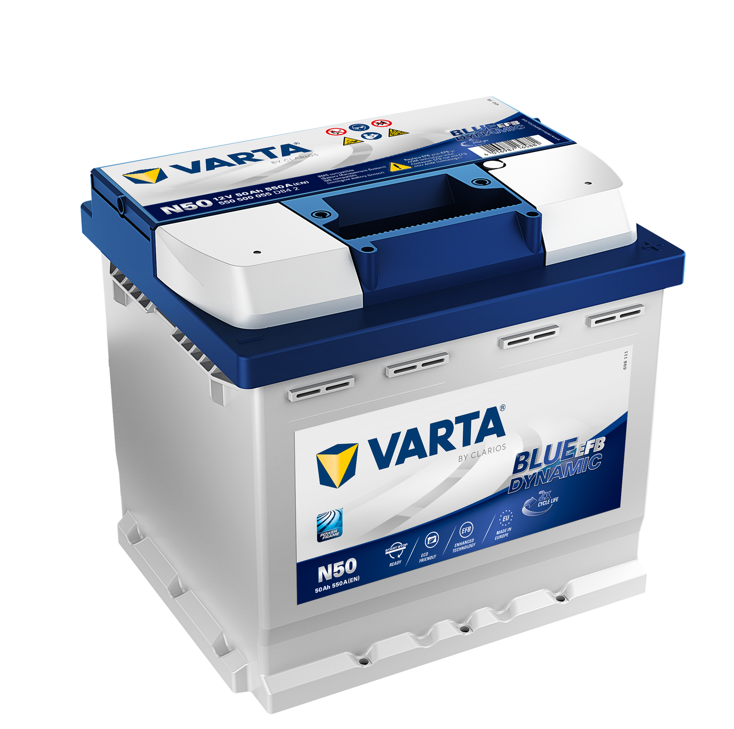 Varta Blue Dynamic Efb Batteri 12V 50Ah 550Cca +Høyre N50 shown in product view