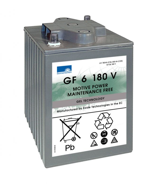 Sonnenschein Gel Batteri 6V 180Ah +Diagonalt shown in product view