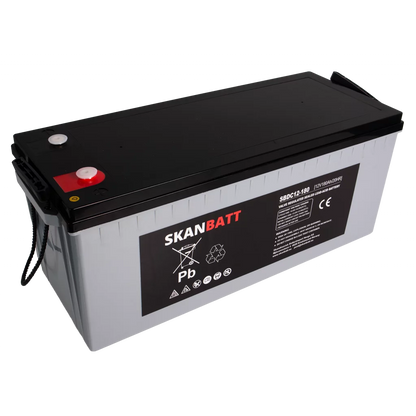 SKANBATT AGM Deep Cycle Batteri 12V 180AH C10 (530x209x219mm) +høyre