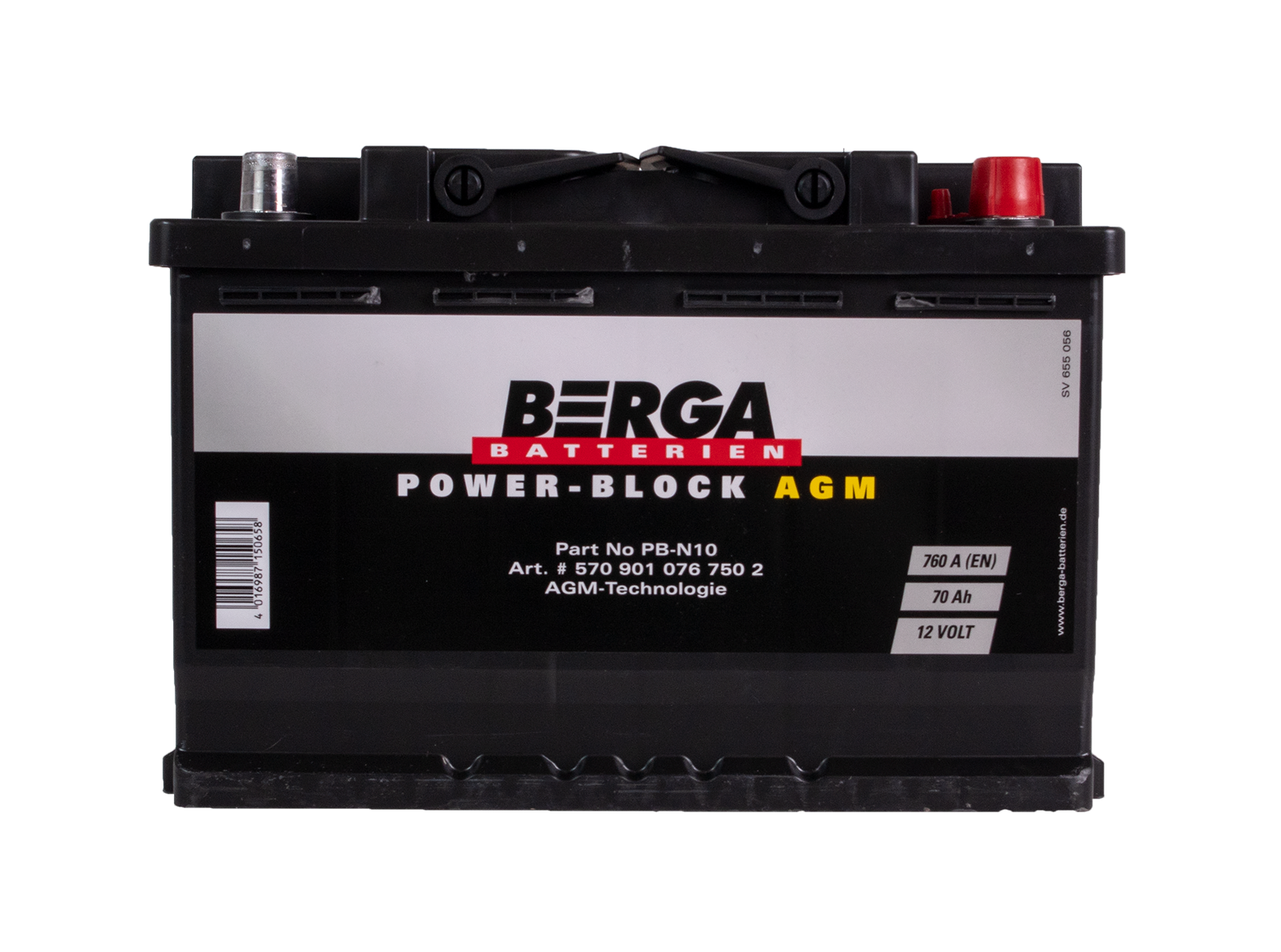 Berga Power Block Agm 12V 70Ah 760Cca shown in product view image 2