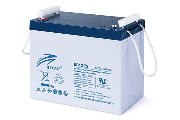 Ritar Gel Deep Cycle Batteri 12V 75Ah +Venstre shown in product view