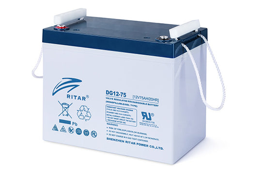 Ritar Gel Deep Cycle Batteri 12V 75Ah +Venstre shown in product view