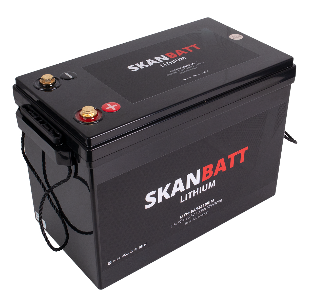 SKANBATT Base Lithium - 24V 100Ah 100A BMS - 330x175x220mm - 3 Års garanti shown in product view