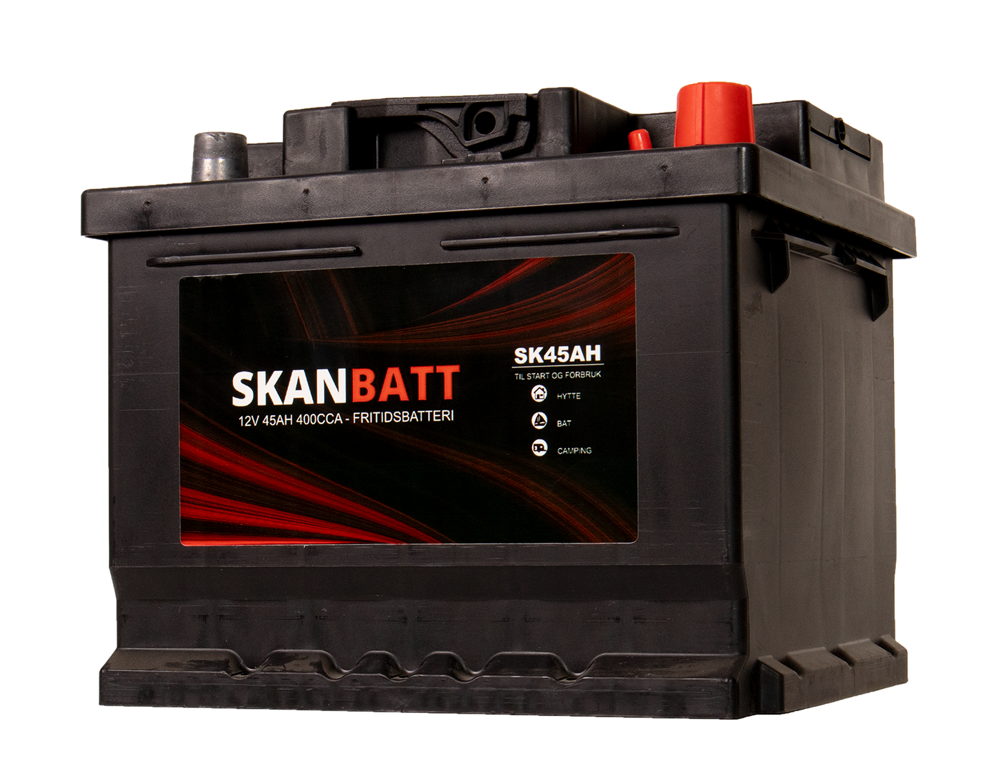 Skanbatt Fritidsbatteri 12V 45Ah 400Cca +Høyre shown in detail view