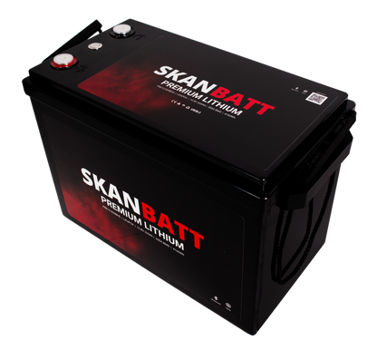 SKANBATT Premium Lithium - 12V 325Ah 200A BMS - Bluetooth - Heat - 345x190x245mm - 8 Års garanti