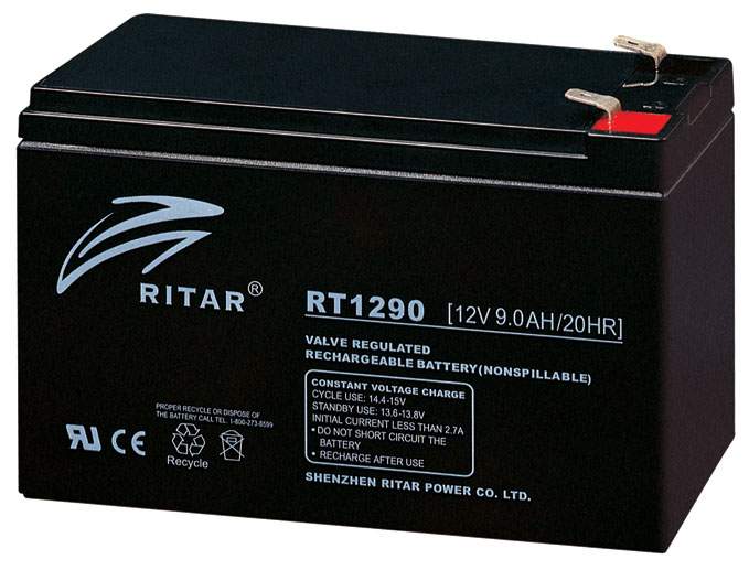Ritar Agm Batteri 12V 9Ah F2 shown in product view