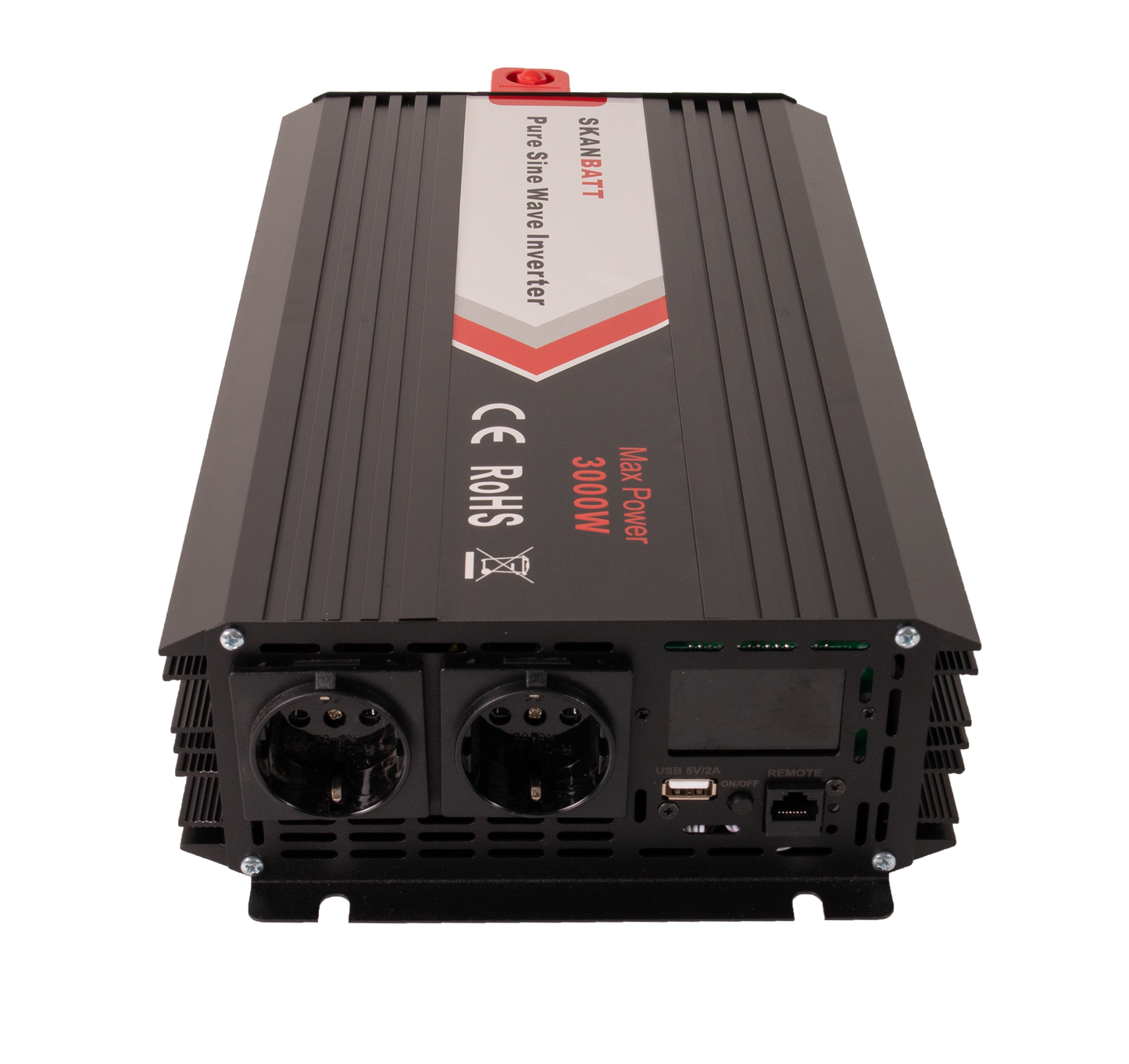 Skanbatt Inverter 12V 3000W (6000W) Ren Sinus M/Trådløs Fjernkontroll label detail