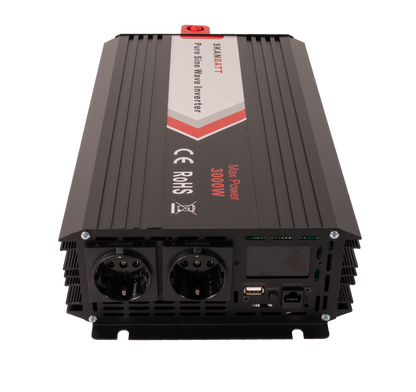 Skanbatt Inverter 12V 3000W (6000W) Ren Sinus M/Trådløs Fjernkontroll label detail