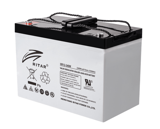 Ritar High Rate Agm Batteri Hr12-340W (12V 90Ah C20) shown in product view