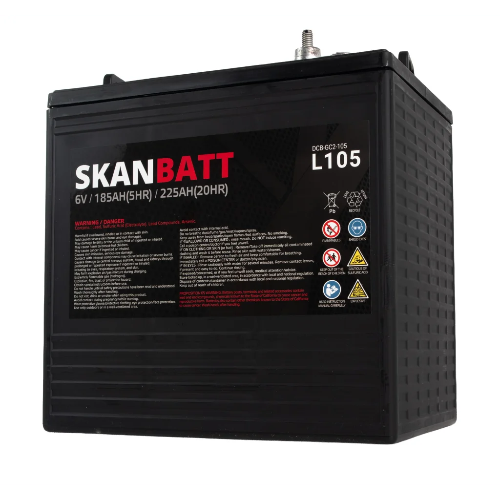 SKANBATT L105 Deep Cycle Batteri 6V 225Ah (264x181x276mm)