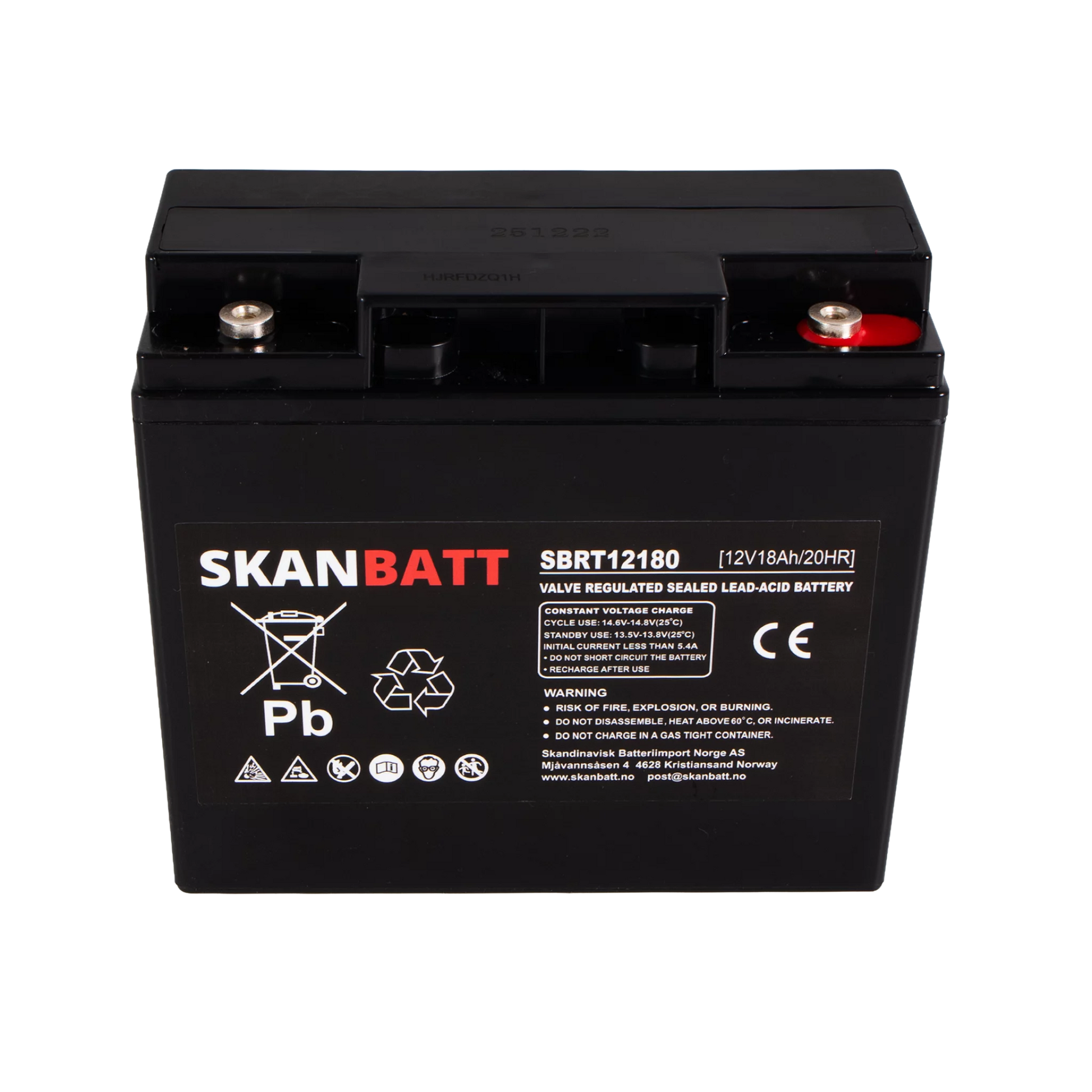 RITAR AGM Batteri 12V 18AH (181x77x167mm) M5
