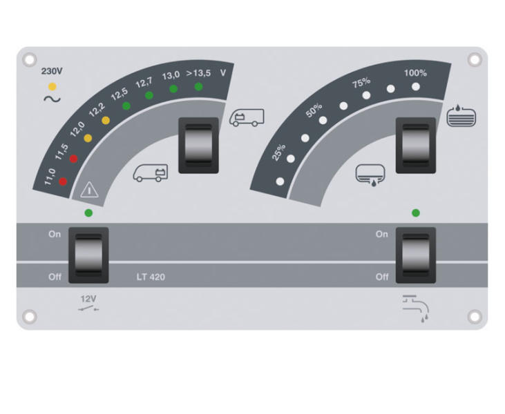 SCHAUDT EBL211 Elektroblock och display LT420 för husbilar