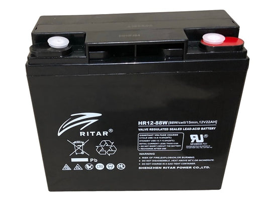 Ritar High Rate Agm Batteri 12V 22Ah M5 shown in product view