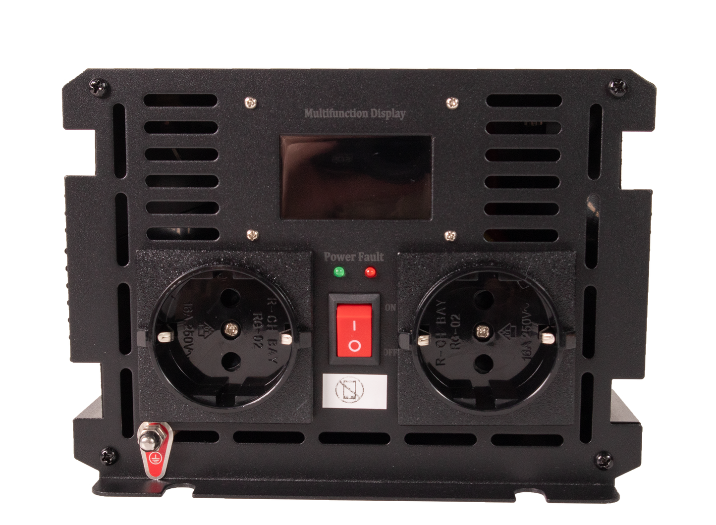 Skanbatt Inverter 12V 2000W Ren Sinus Med Nettprioritering Og Trådløs Fjernkontroll 420X165X120Mm shown in angle view