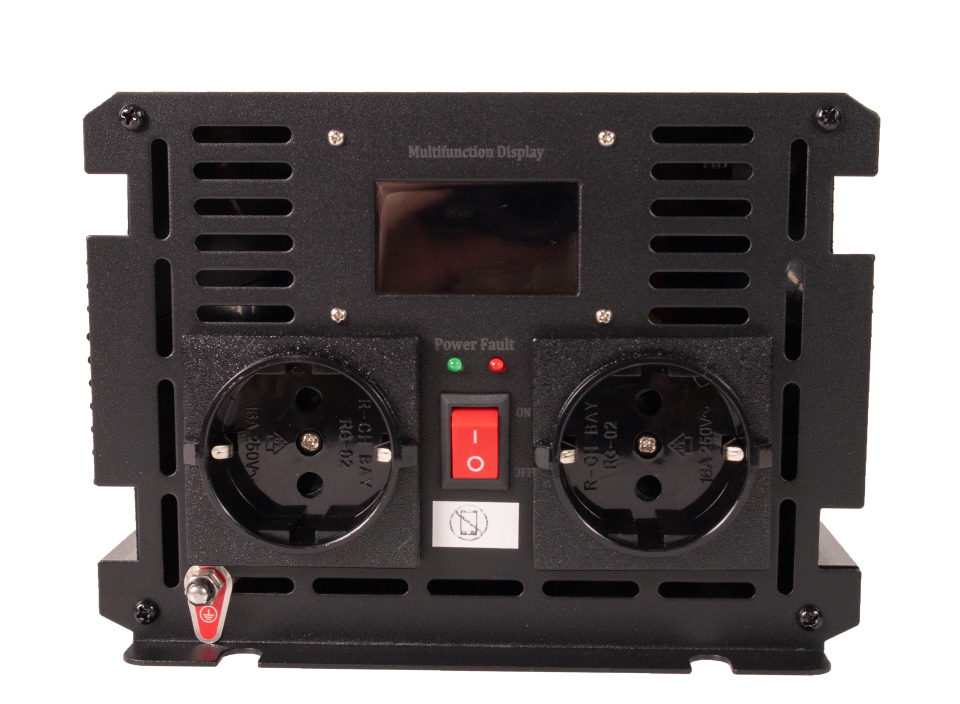 Skanbatt Inverter 12V 2000W Ren Sinus Med Nettprioritering Og Trådløs Fjernkontroll 420X165X120Mm shown in angle view
