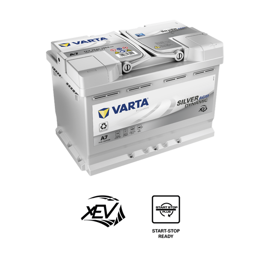 Varta Silver Dynamic Agm Batteri 12V 70Ah 760Cca +Høyre A7 Xev shown in product view