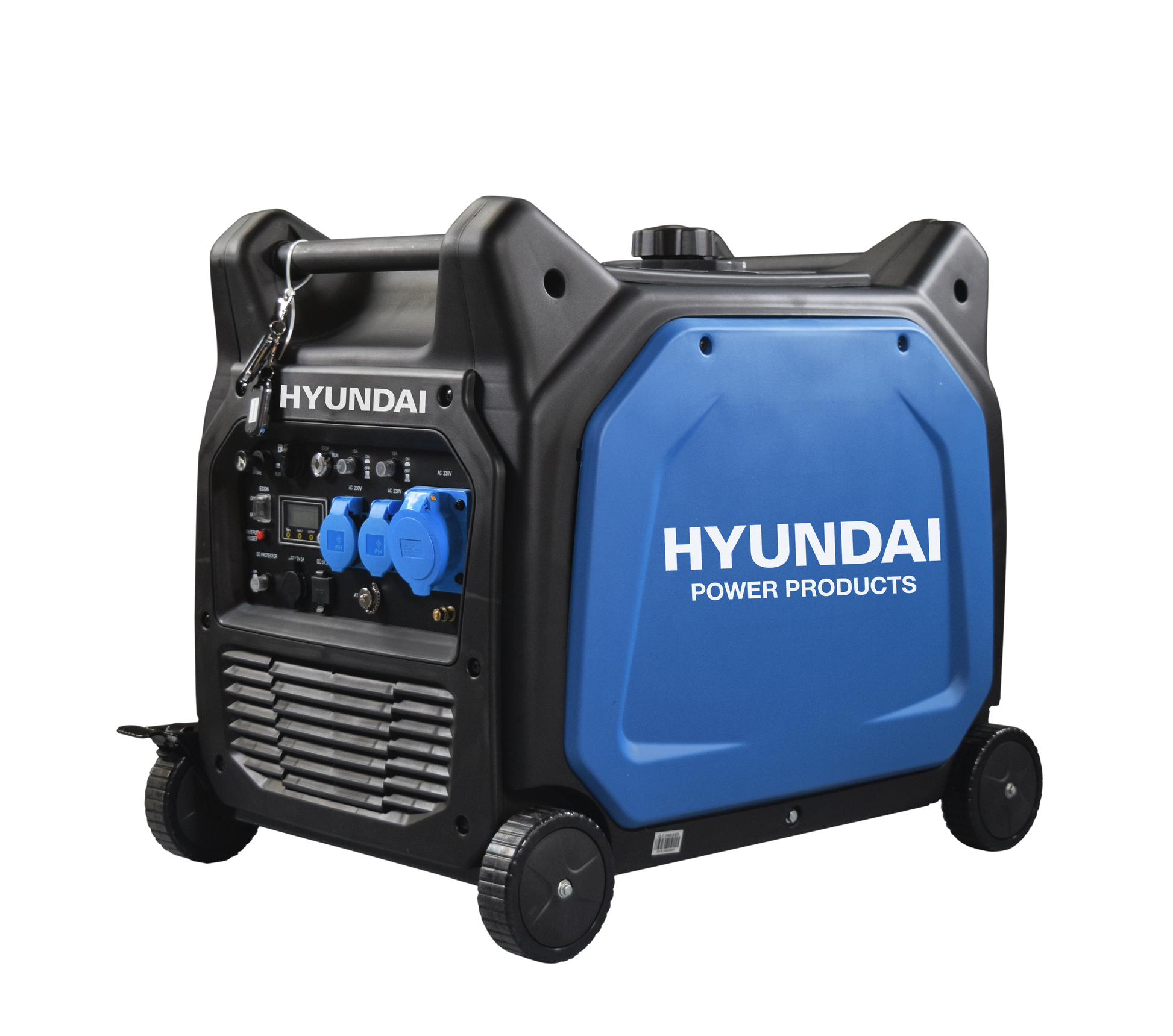 Hyundai Hy6500Sei Inverter Aggregat 6500W - Elektrisk Start - Fjernkontroll - Ats - inkl. klargjøring shown in angle view
