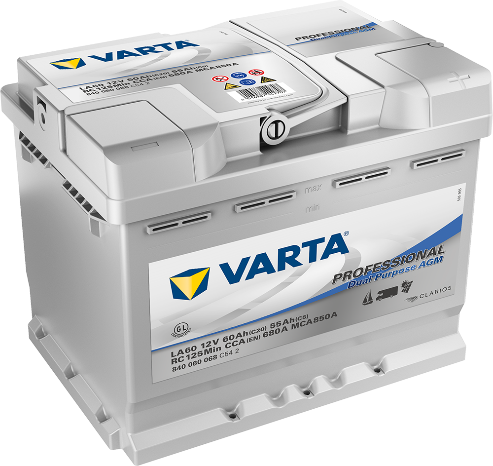 Varta Fritidsbatteri Agm Batteri 12V 60Ah 680Cca +Høyre La60 shown in product view