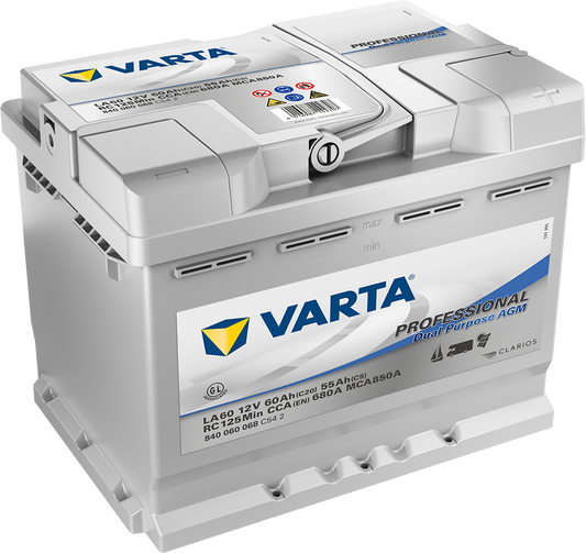 Varta Fritidsbatteri Agm Batteri 12V 60Ah 680Cca +Høyre La60 shown in product view