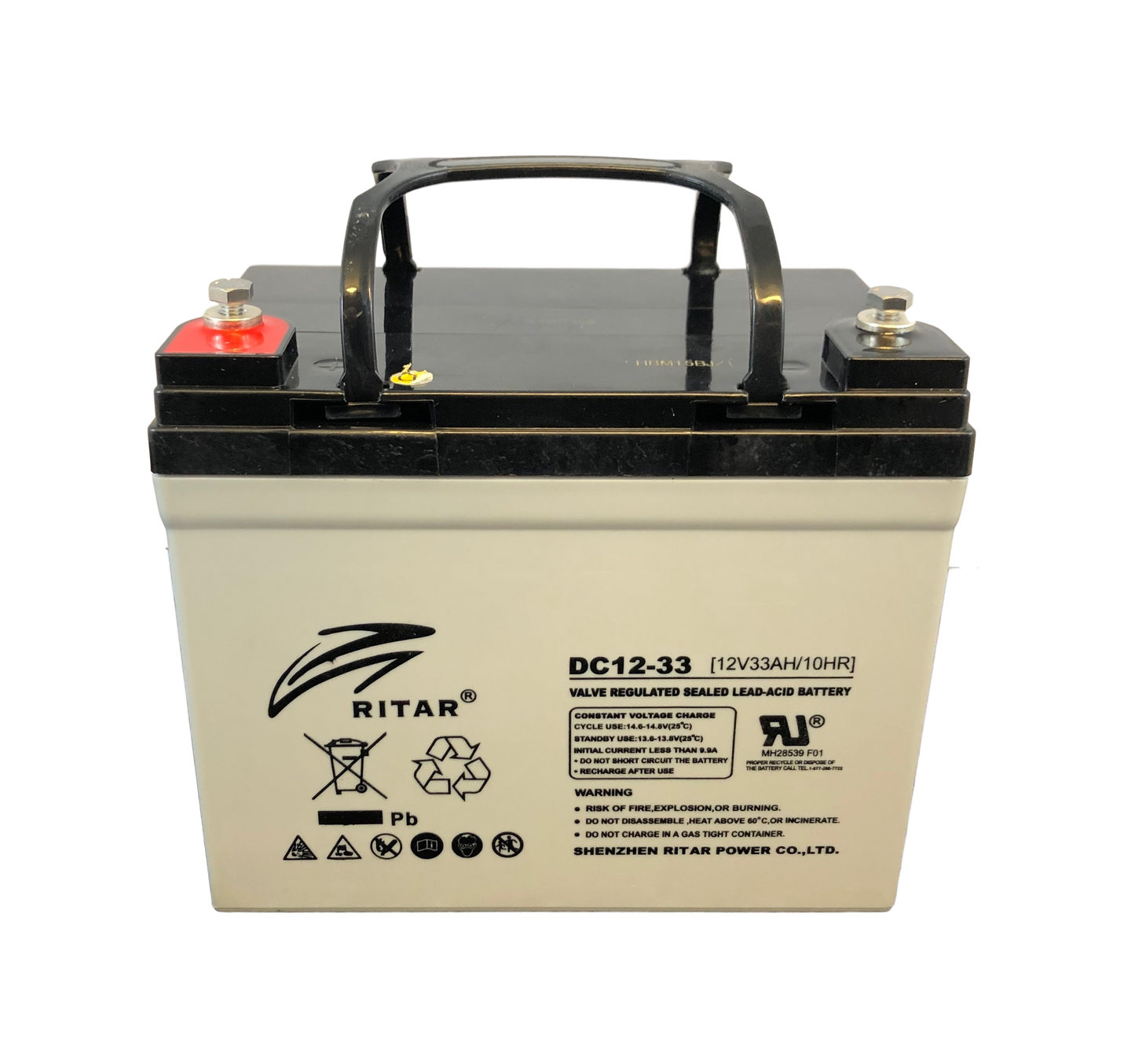 Ritar Agm Deep Cycle Batteri 12V 33Ah +Venstre shown in product view