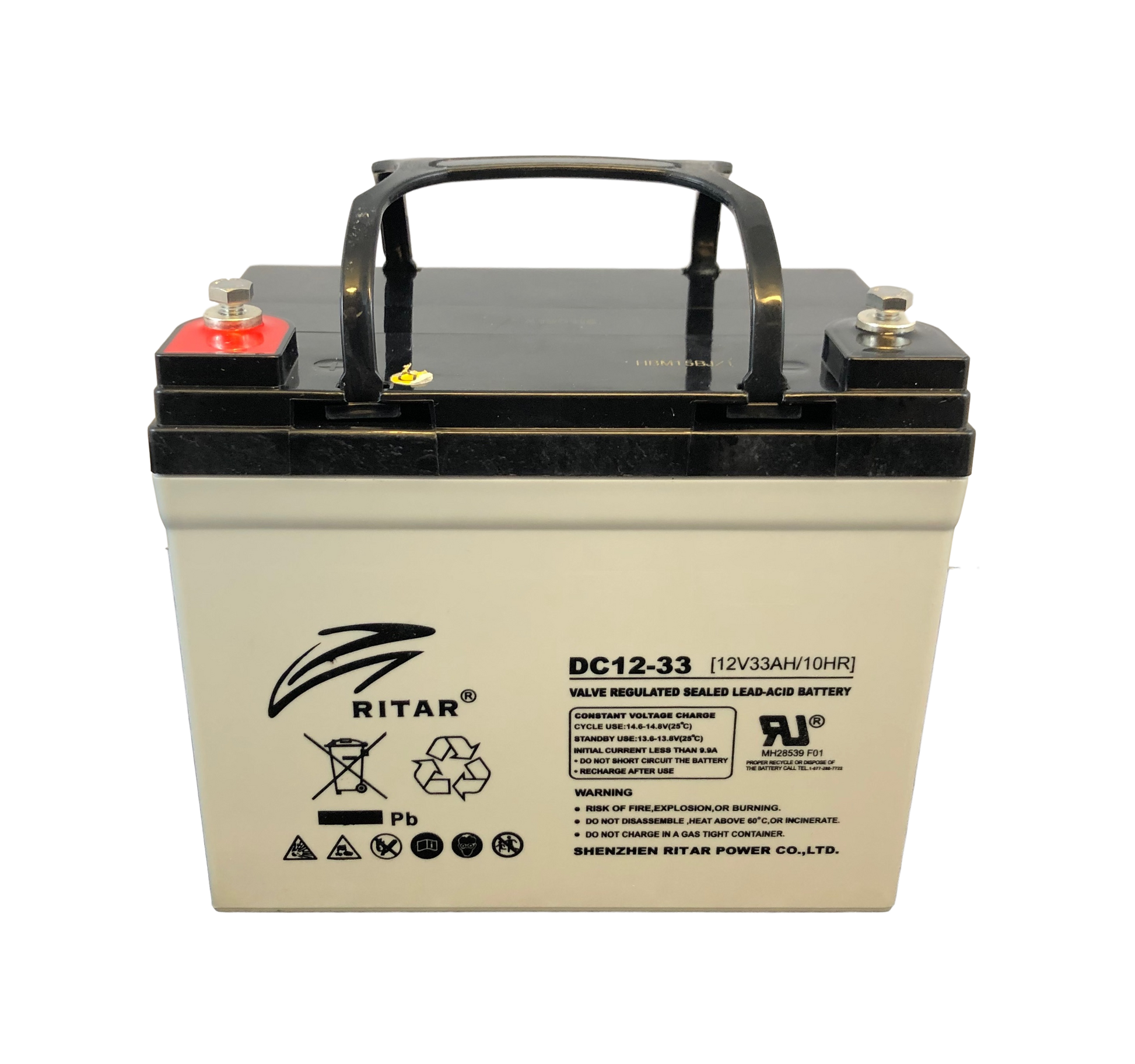 Ritar Agm Deep Cycle Batteri 12V 33Ah +Venstre shown in product view