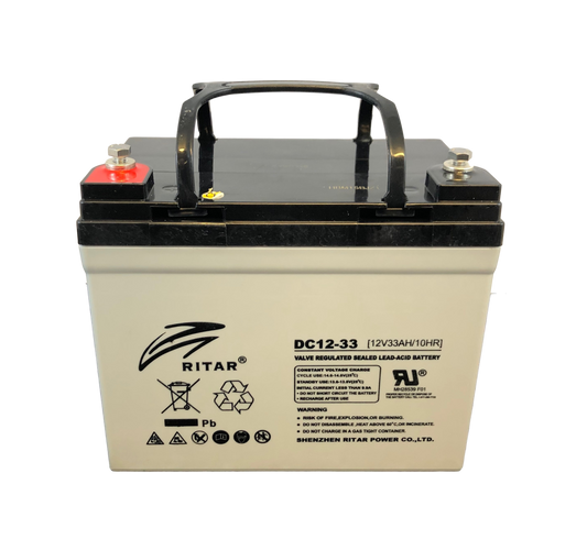Ritar Agm Deep Cycle Batteri 12V 33Ah +Venstre shown in product view