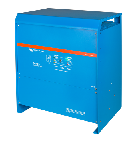 Victron Quattro 48/5000/70-100/100 Kombinert Batterilader Og Inverter shown in angle view