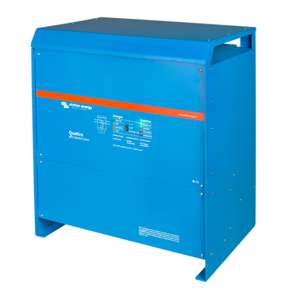 Victron Quattro 48/5000/70-100/100 Kombinert Batterilader Og Inverter shown in angle view