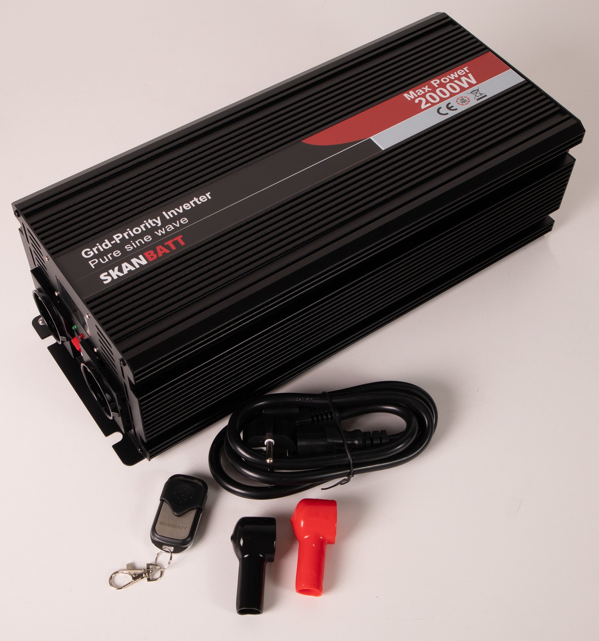 Skanbatt Inverter 12V 2000W Ren Sinus Med Nettprioritering Og Trådløs Fjernkontroll 420X165X120Mm shown in product vi image 2